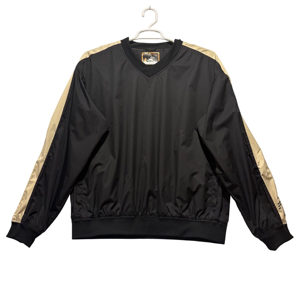 Forresters Mens Black Gold Stormtex Golf Pullover‎ Windbreaker Jacket Size L